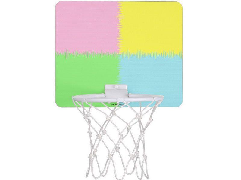 Mini Basketball Hoops-QUARTERS Mini Basketball Hoops-Pink &amp; Light Blue &amp; Light Green &amp; Light Yellow-from COLORADDICTED.COM-