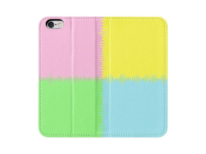 iPhone Wallets-QUARTERS iPhone Wallets-Pink &amp; Light Blue &amp; Light Green &amp; Light Yellow-from COLORADDICTED.COM-