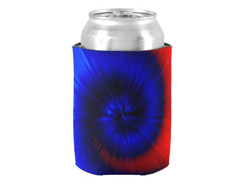 Can Cooler Sleeves – Can Koozies-TIE DYE Bottle &amp; Can Cooler Sleeves – Bottle &amp; Can Koozies-Blues &amp; Reds-from COLORADDICTED.COM-