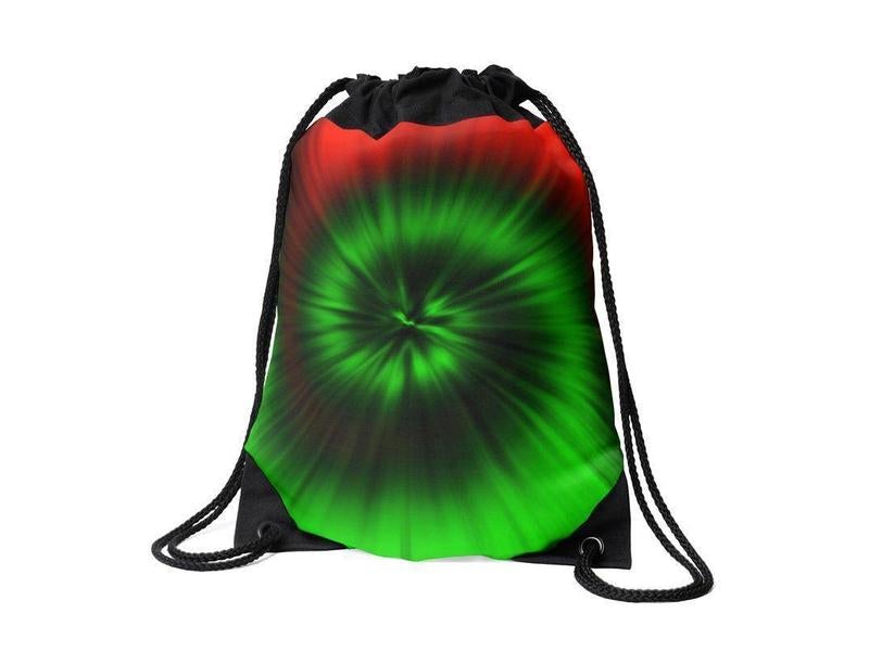 Drawstring Bags-TIE DYE Drawstring Bags-Greens &amp; Reds-from COLORADDICTED.COM-