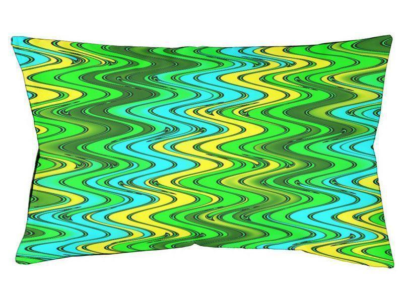 Dog Beds-WAVY #2 Indoor/Outdoor Dog Beds-Greens, Yellows &amp; Light Blues-from COLORADDICTED.COM-