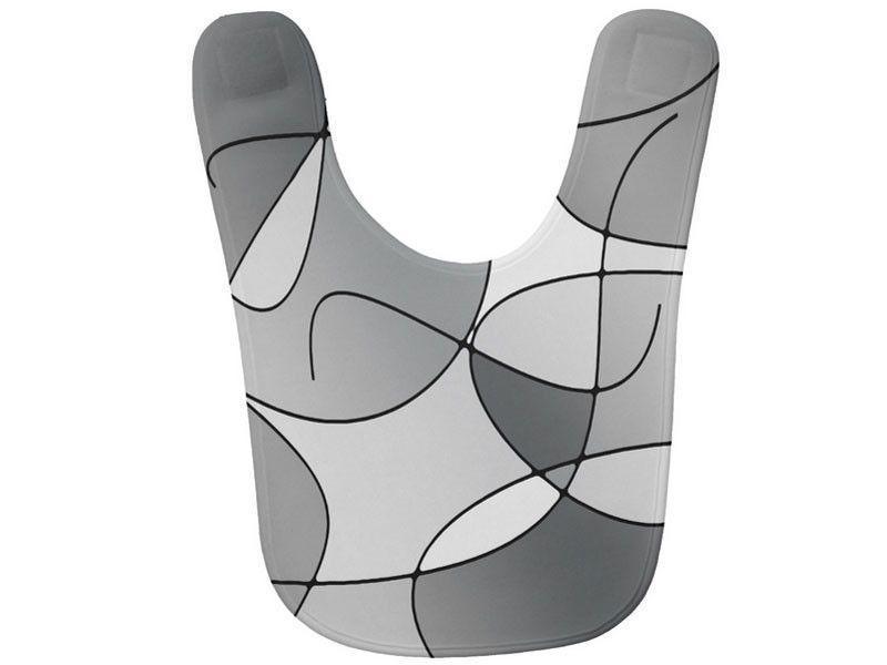 Baby Bibs-ABSTRACT CURVES #1 Baby Bibs-Grays &amp; White-from COLORADDICTED.COM-