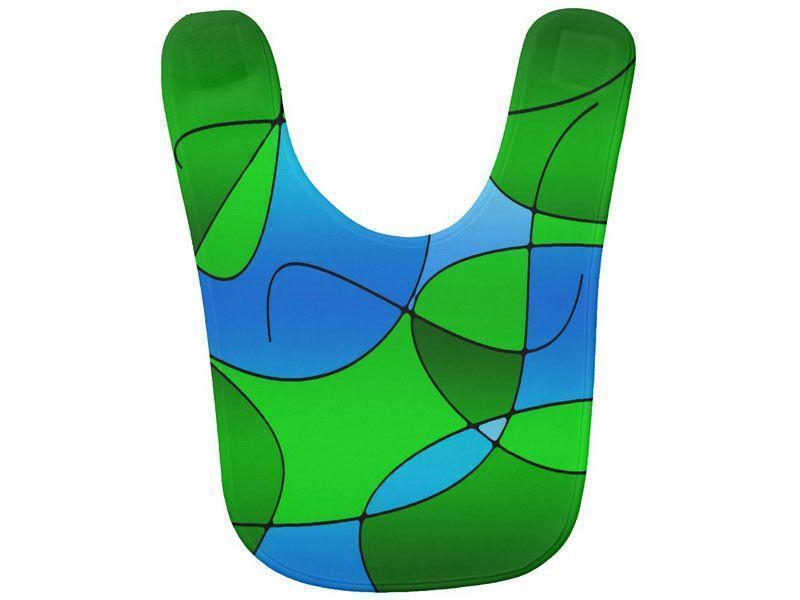 Baby Bibs-ABSTRACT CURVES #1 Baby Bibs-Greens &amp; Light Blues-from COLORADDICTED.COM-