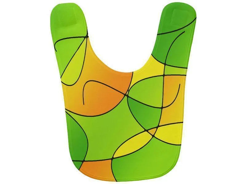 Baby Bibs-ABSTRACT CURVES #1 Baby Bibs-Greens, Oranges &amp; Yellows-from COLORADDICTED.COM-