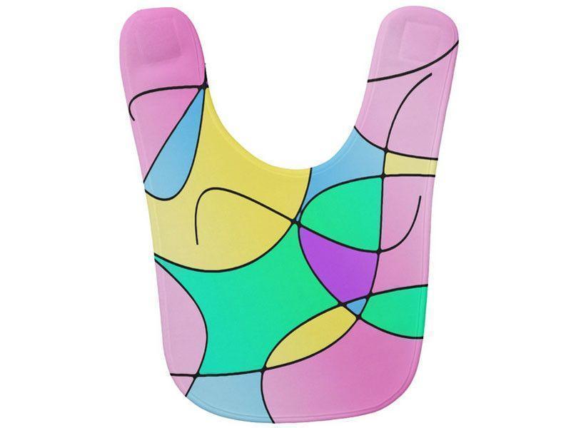 Baby Bibs-ABSTRACT CURVES #1 Baby Bibs-Multicolor Light-from COLORADDICTED.COM-
