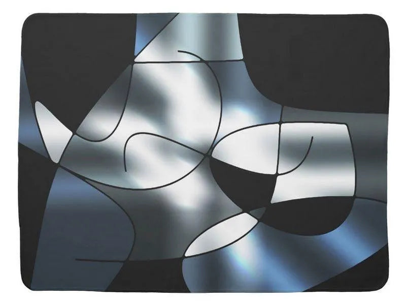 Baby Blankets-ABSTRACT CURVES #1 Baby Blankets-Black, Grays &amp; White-from COLORADDICTED.COM-