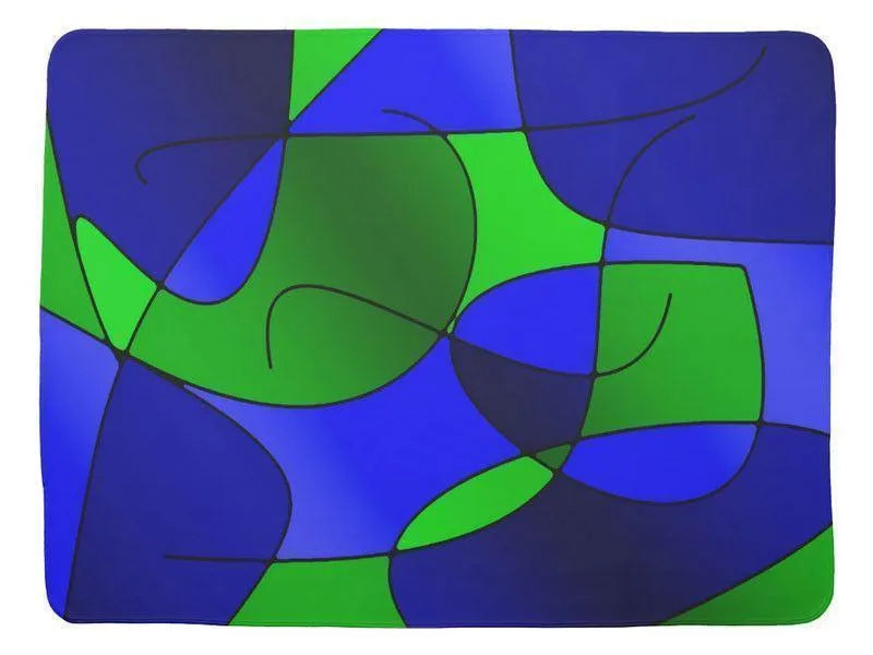 Baby Blankets-ABSTRACT CURVES #1 Baby Blankets-Blues &amp; Greens-from COLORADDICTED.COM-