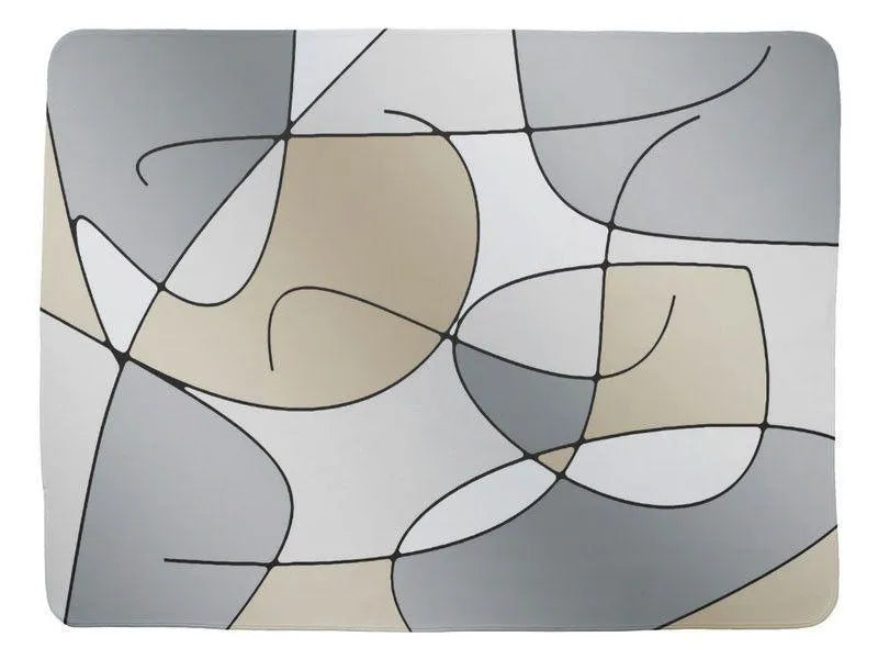 Baby Blankets-ABSTRACT CURVES #1 Baby Blankets-Grays &amp; Beiges-from COLORADDICTED.COM-