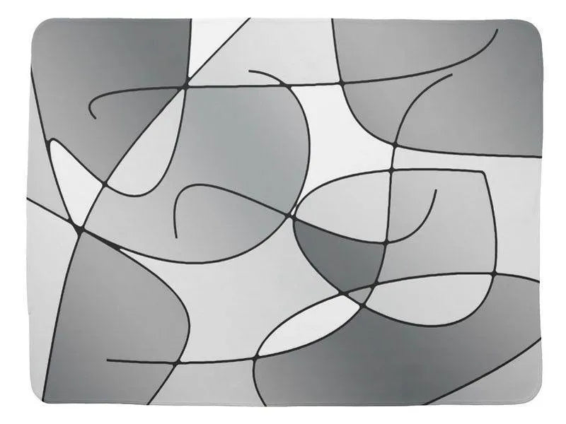 Baby Blankets-ABSTRACT CURVES #1 Baby Blankets-Grays &amp; White-from COLORADDICTED.COM-
