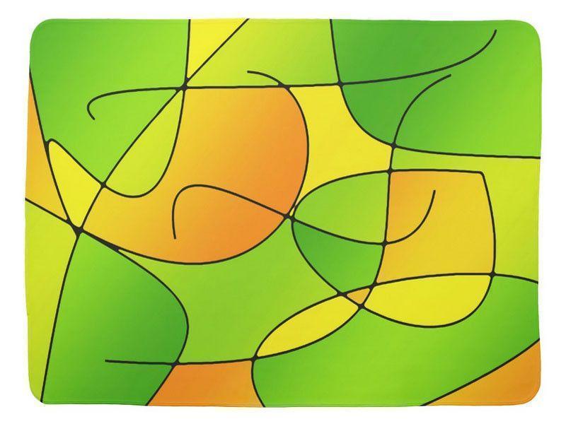 Baby Blankets-ABSTRACT CURVES #1 Baby Blankets-Greens, Oranges &amp; Yellows-from COLORADDICTED.COM-