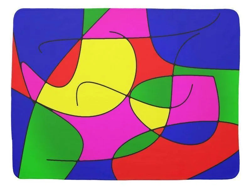 Baby Blankets-ABSTRACT CURVES #1 Baby Blankets-Multicolor Bright-from COLORADDICTED.COM-