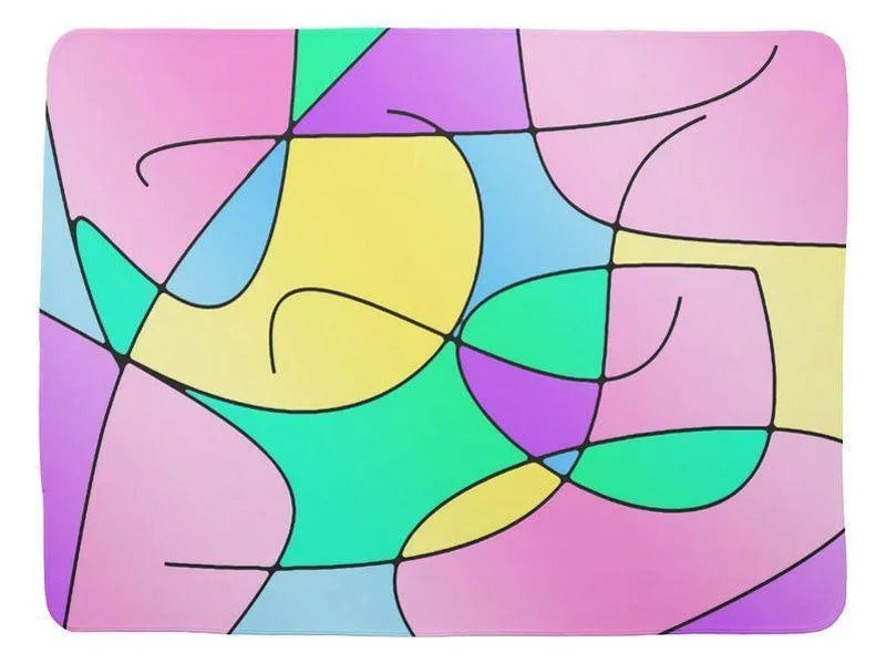 Baby Blankets-ABSTRACT CURVES #1 Baby Blankets-Multicolor Light-from COLORADDICTED.COM-