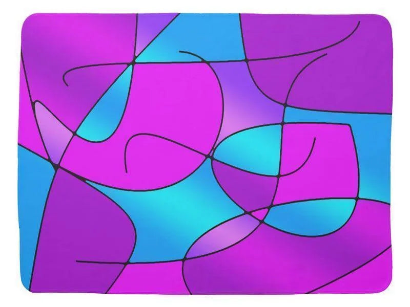 Baby Blankets-ABSTRACT CURVES #1 Baby Blankets-Purples, Fuchsias, Magentas &amp; Turquoises-from COLORADDICTED.COM-
