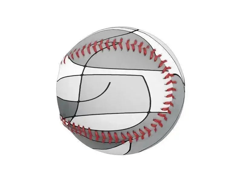 Baseballs-ABSTRACT CURVES #1 Baseballs-Grays & White-from COLORADDICTED.COM-