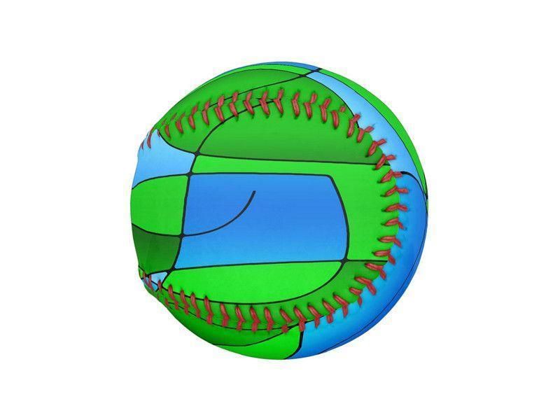 Baseballs-ABSTRACT CURVES #1 Baseballs-Greens &amp; Light Blues-from COLORADDICTED.COM-