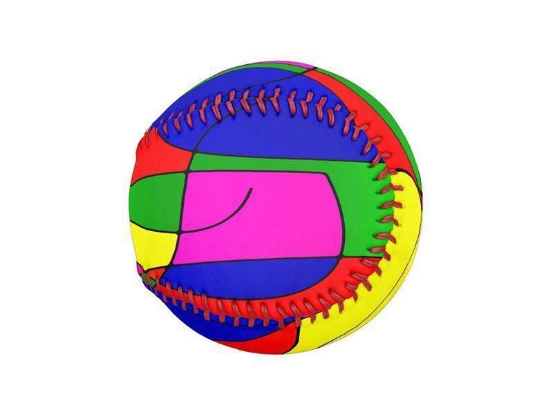 Baseballs-ABSTRACT CURVES #1 Baseballs-Multicolor Bright-from COLORADDICTED.COM-
