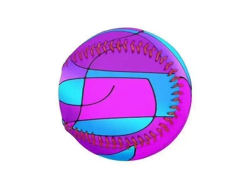 Baseballs-ABSTRACT CURVES #1 Baseballs-Purples & Fuchsias & Magentas & Turquoises-from COLORADDICTED.COM-