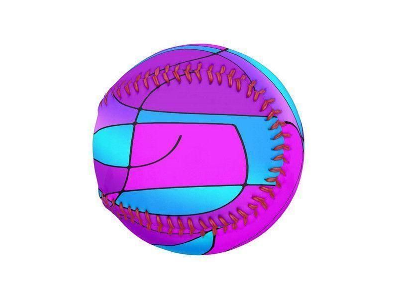 Baseballs-ABSTRACT CURVES #1 Baseballs-Purples & Fuchsias & Magentas & Turquoises-from COLORADDICTED.COM-