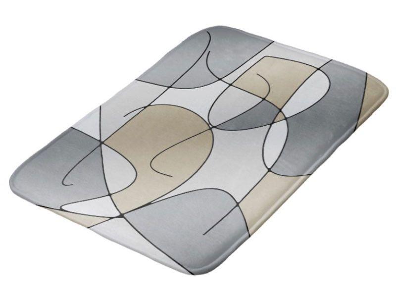 Bath Mats-ABSTRACT CURVES #1 Bath Mats-Grays &amp; Beiges-from COLORADDICTED.COM-
