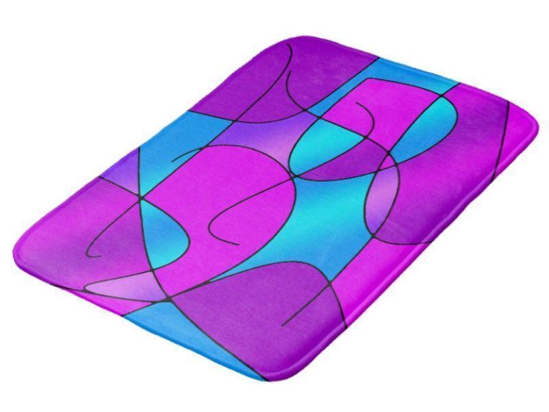 Bath Mats-ABSTRACT CURVES #1 Bath Mats-Purples &amp; Fuchsias &amp; Magentas &amp; Turquoises-from COLORADDICTED.COM-