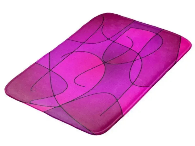 Bath Mats-ABSTRACT CURVES #1 Bath Mats-Purples & Fuchsias & Magentas-from COLORADDICTED.COM-
