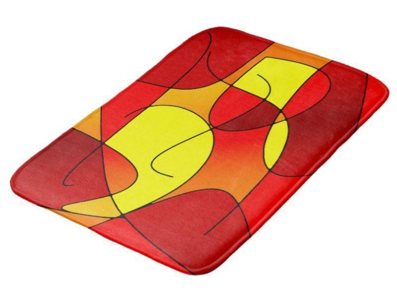 Bath Mats-ABSTRACT CURVES #1 Bath Mats-Reds &amp; Oranges &amp; Yellows-from COLORADDICTED.COM-