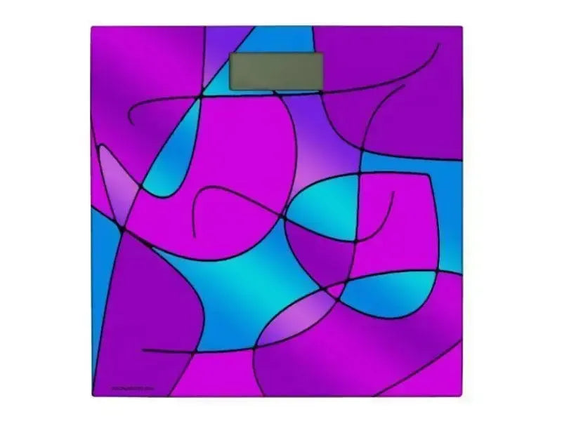 Bathroom Scales-ABSTRACT CURVES #1 Bathroom Scales-Purples, Fuchsias, Magentas & Turquoises-from COLORADDICTED.COM-