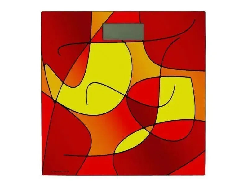 Bathroom Scales-ABSTRACT CURVES #1 Bathroom Scales-Reds, Oranges & Yellows-from COLORADDICTED.COM-