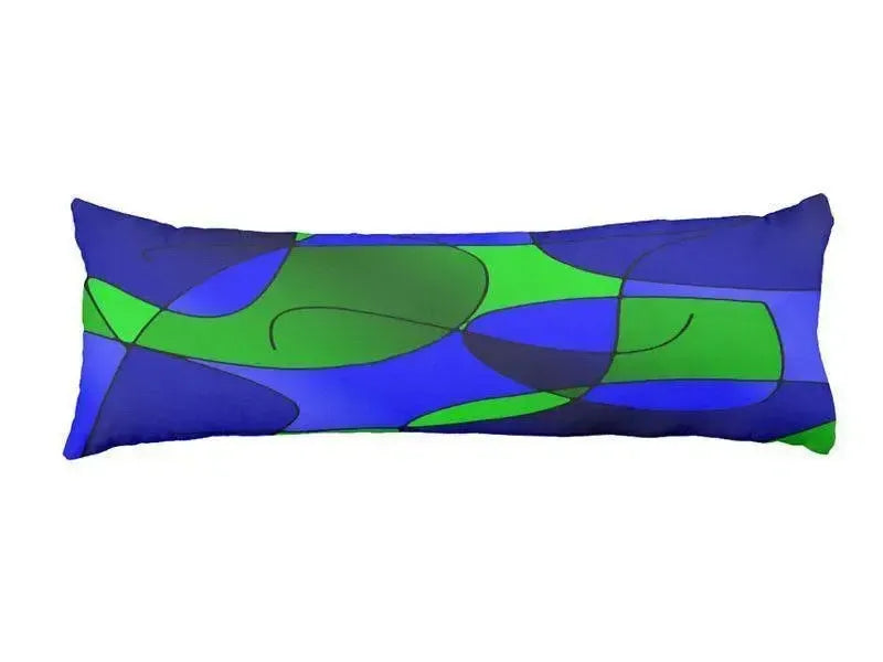 Body Pillows - Dakimakuras-ABSTRACT CURVES #1 Body Pillows - Dakimakuras-Blues & Greens-from COLORADDICTED.COM-