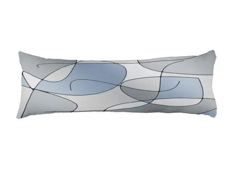 Body Pillows - Dakimakuras-ABSTRACT CURVES #1 Body Pillows - Dakimakuras-Grays-from COLORADDICTED.COM-