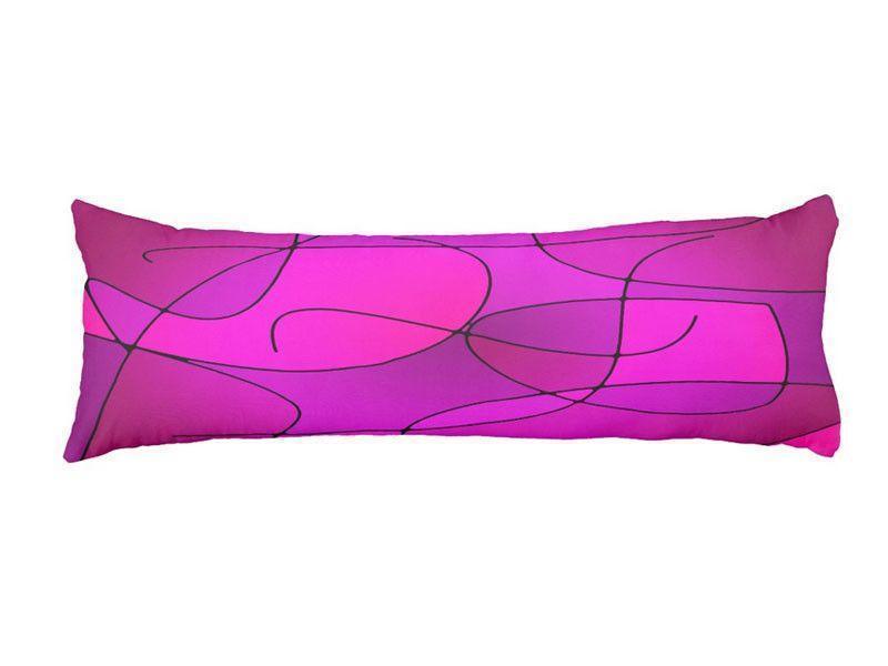 Body Pillows - Dakimakuras-ABSTRACT CURVES #1 Body Pillows - Dakimakuras-Purples &amp; Fuchsias &amp; Magentas-from COLORADDICTED.COM-