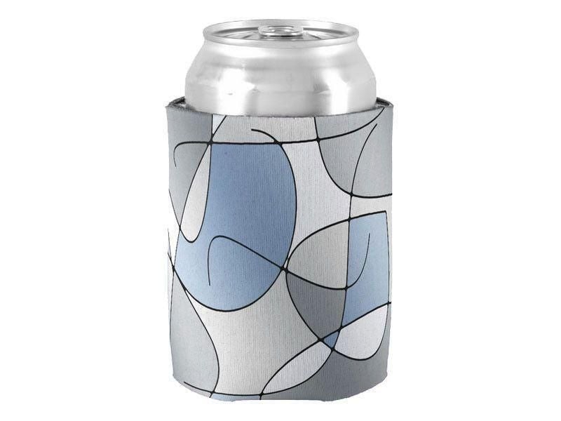 Can Cooler Sleeves – Can Koozies-ABSTRACT CURVES #1 Bottle &amp; Can Cooler Sleeves – Bottle &amp; Can Koozies-Grays-from COLORADDICTED.COM-