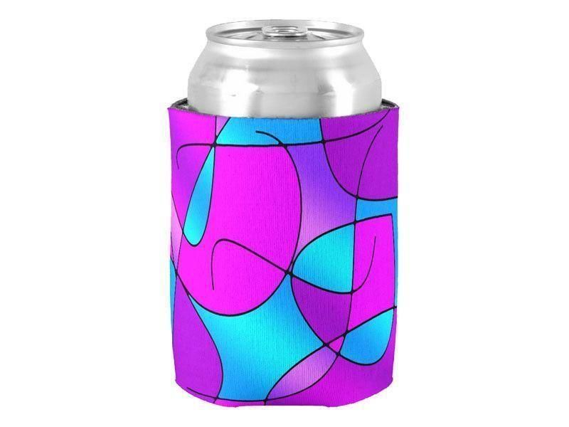 Can Cooler Sleeves – Can Koozies-ABSTRACT CURVES #1 Bottle &amp; Can Cooler Sleeves – Bottle &amp; Can Koozies-Purples &amp; Fuchsias &amp; Magentas &amp; Turquoises-from COLORADDICTED.COM-