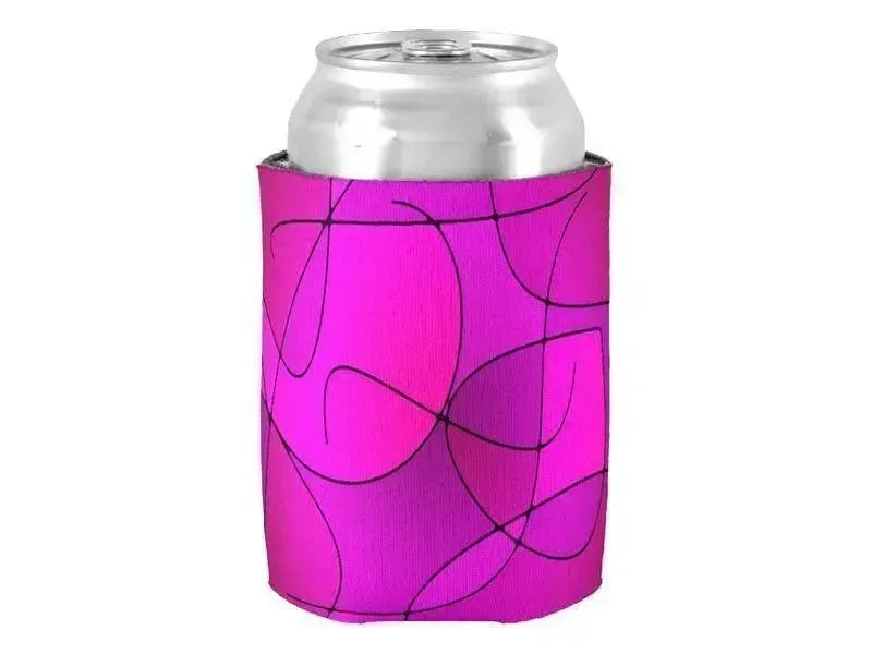 Can Cooler Sleeves – Can Koozies-ABSTRACT CURVES #1 Bottle & Can Cooler Sleeves – Bottle & Can Koozies-Purples & Fuchsias & Magentas-from COLORADDICTED.COM-