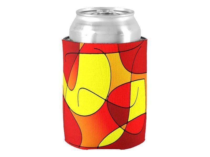 Can Cooler Sleeves – Can Koozies-ABSTRACT CURVES #1 Bottle &amp; Can Cooler Sleeves – Bottle &amp; Can Koozies-Reds &amp; Oranges &amp; Yellows-from COLORADDICTED.COM-