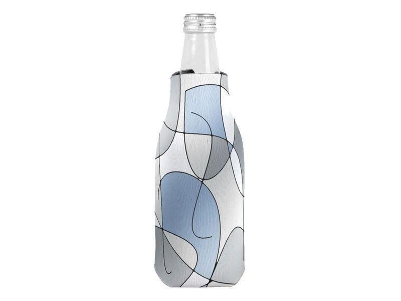 Bottle Cooler Sleeves – Bottle Koozies-ABSTRACT CURVES #1 Bottle Cooler Sleeves – Bottle Koozies-Grays-from COLORADDICTED.COM-