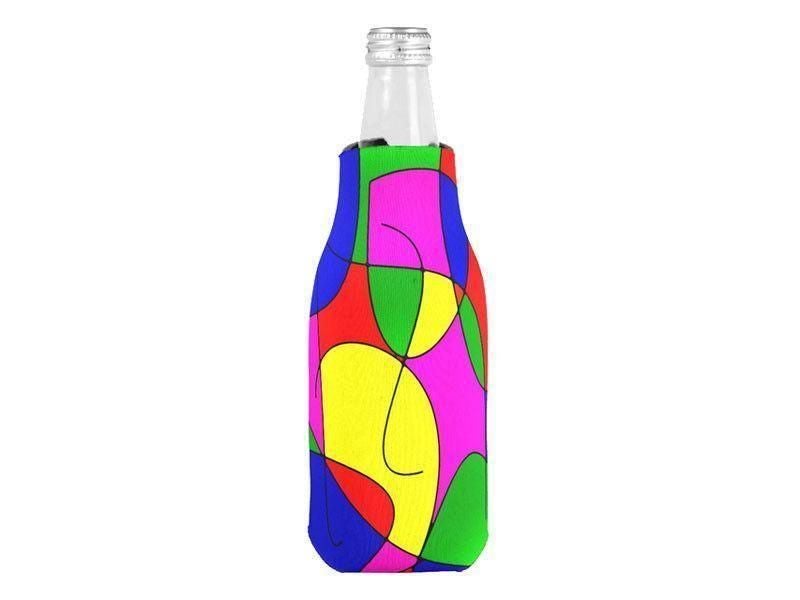 Bottle Cooler Sleeves – Bottle Koozies-ABSTRACT CURVES #1 Bottle Cooler Sleeves – Bottle Koozies-Multicolor Bright-from COLORADDICTED.COM-