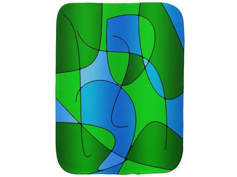 Burp Cloths-ABSTRACT CURVES #1 Burp Cloths-Greens &amp; Light Blues-from COLORADDICTED.COM-