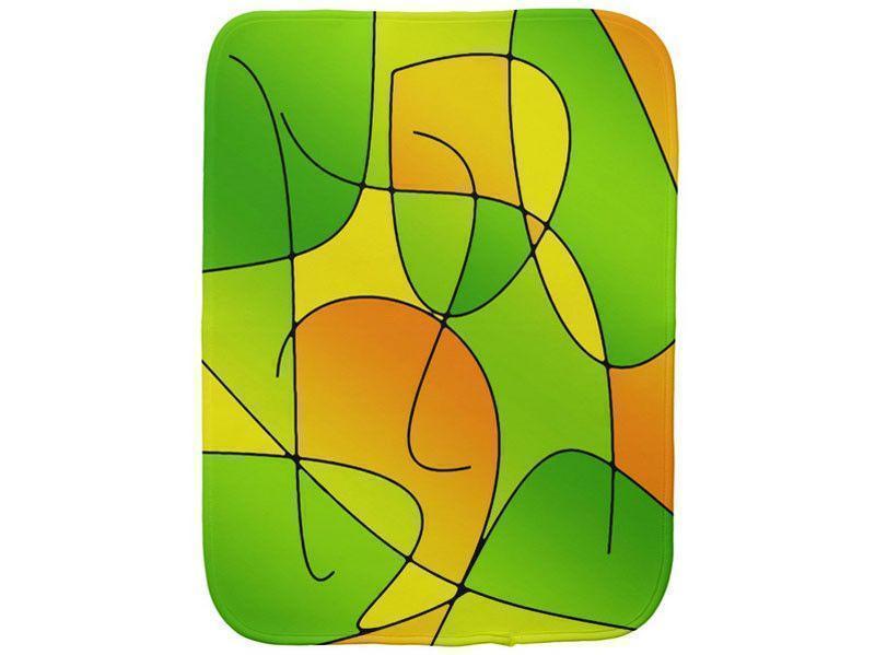 Burp Cloths-ABSTRACT CURVES #1 Burp Cloths-Greens, Oranges &amp; Yellows-from COLORADDICTED.COM-