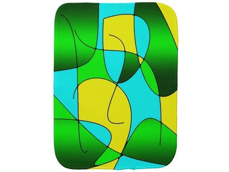Burp Cloths-ABSTRACT CURVES #1 Burp Cloths-Greens, Yellows &amp; Light Blues-from COLORADDICTED.COM-
