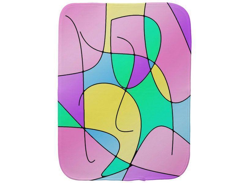 Burp Cloths-ABSTRACT CURVES #1 Burp Cloths-Multicolor Light-from COLORADDICTED.COM-