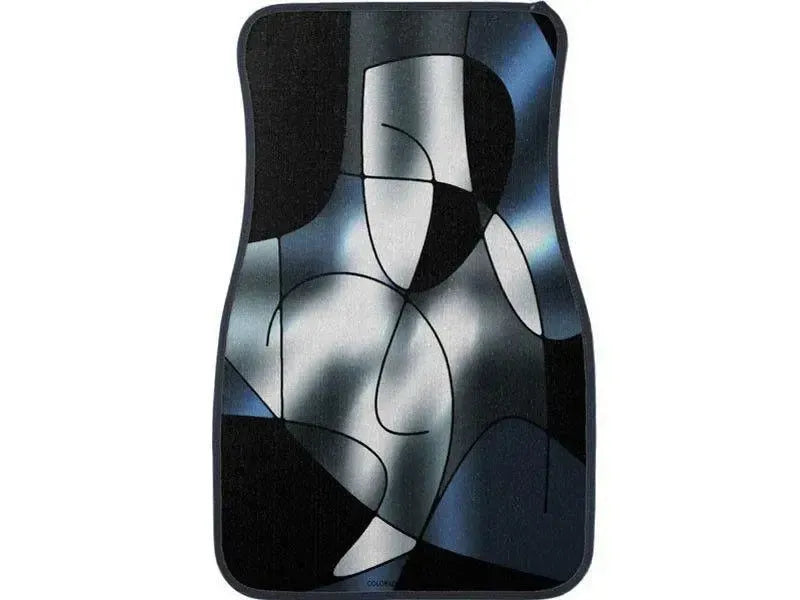 Car Mats-ABSTRACT CURVES #1 Car Mats Sets-Black & Grays & White-from COLORADDICTED.COM-