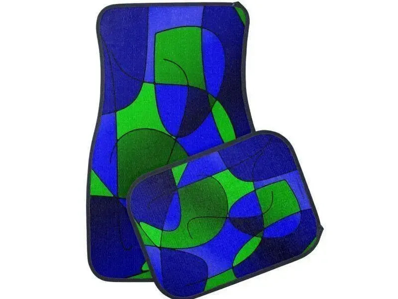 Car Mats-ABSTRACT CURVES #1 Car Mats Sets-Blues & Greens-from COLORADDICTED.COM-