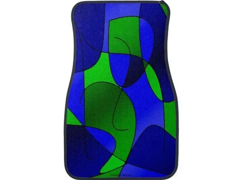 Car Mats-ABSTRACT CURVES #1 Car Mats Sets-Blues & Greens-from COLORADDICTED.COM-