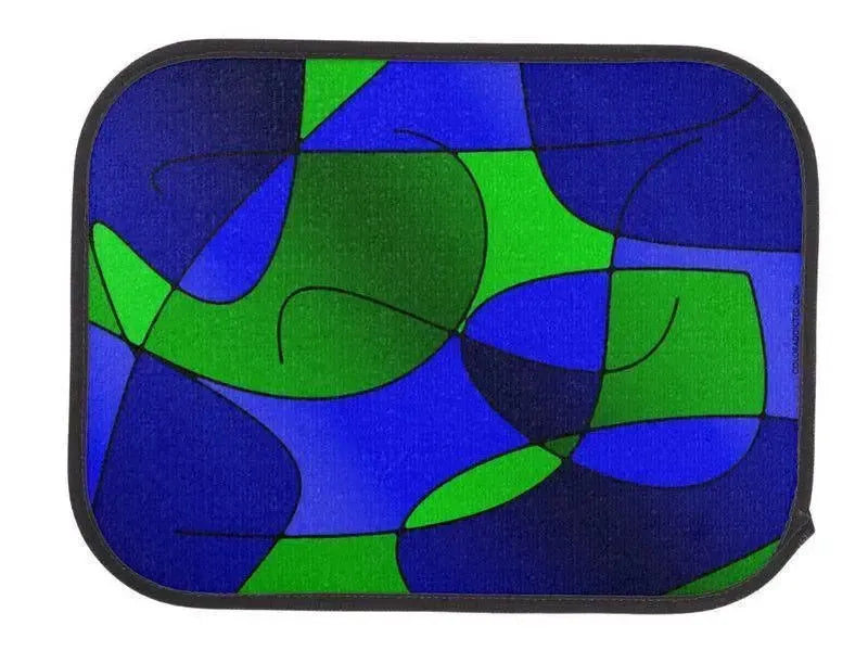 Car Mats-ABSTRACT CURVES #1 Car Mats Sets-Blues & Greens-from COLORADDICTED.COM-