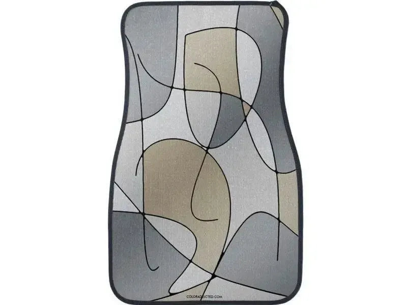 Car Mats-ABSTRACT CURVES #1 Car Mats Sets-Grays & Beiges-from COLORADDICTED.COM-