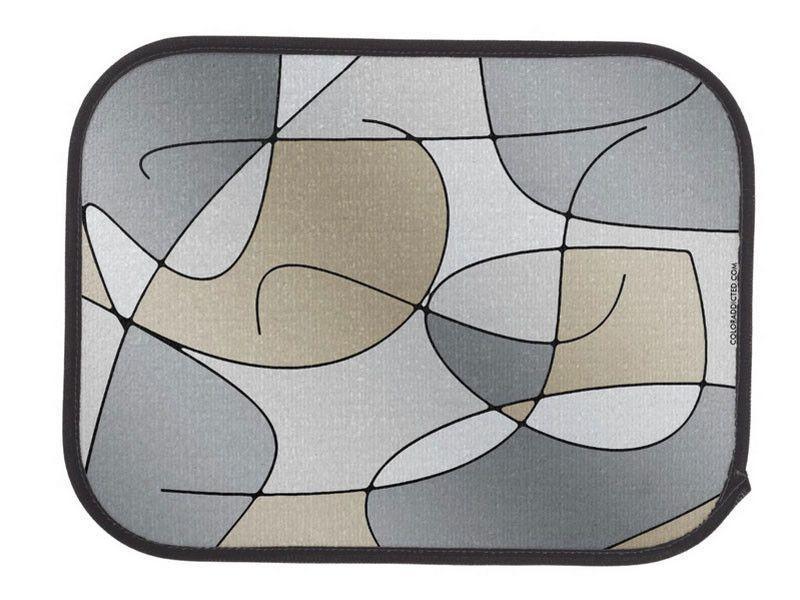 Car Mats-ABSTRACT CURVES #1 Car Mats Sets-Grays &amp; Beiges-from COLORADDICTED.COM-