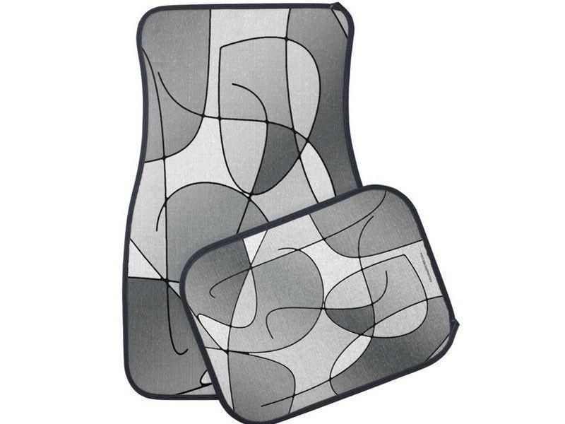 Car Mats-ABSTRACT CURVES #1 Car Mats Sets-Grays &amp; White-from COLORADDICTED.COM-