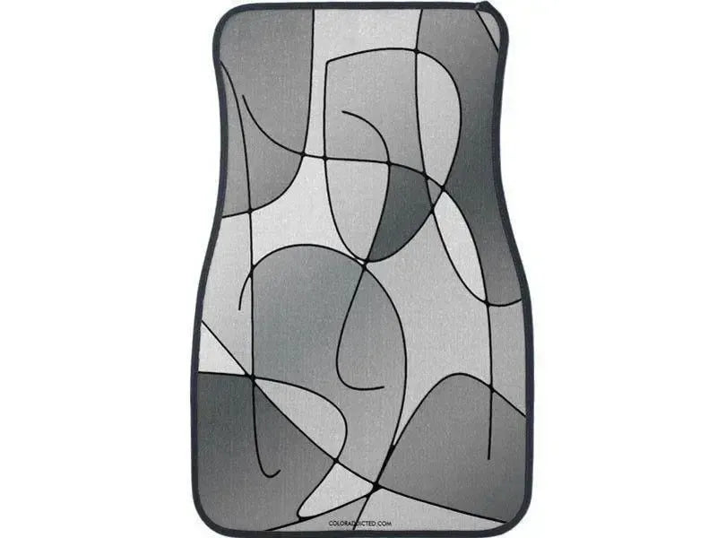 Car Mats-ABSTRACT CURVES #1 Car Mats Sets-Grays & White-from COLORADDICTED.COM-