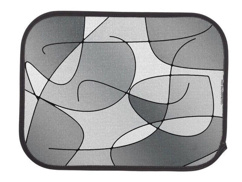 Car Mats-ABSTRACT CURVES #1 Car Mats Sets-Grays &amp; White-from COLORADDICTED.COM-